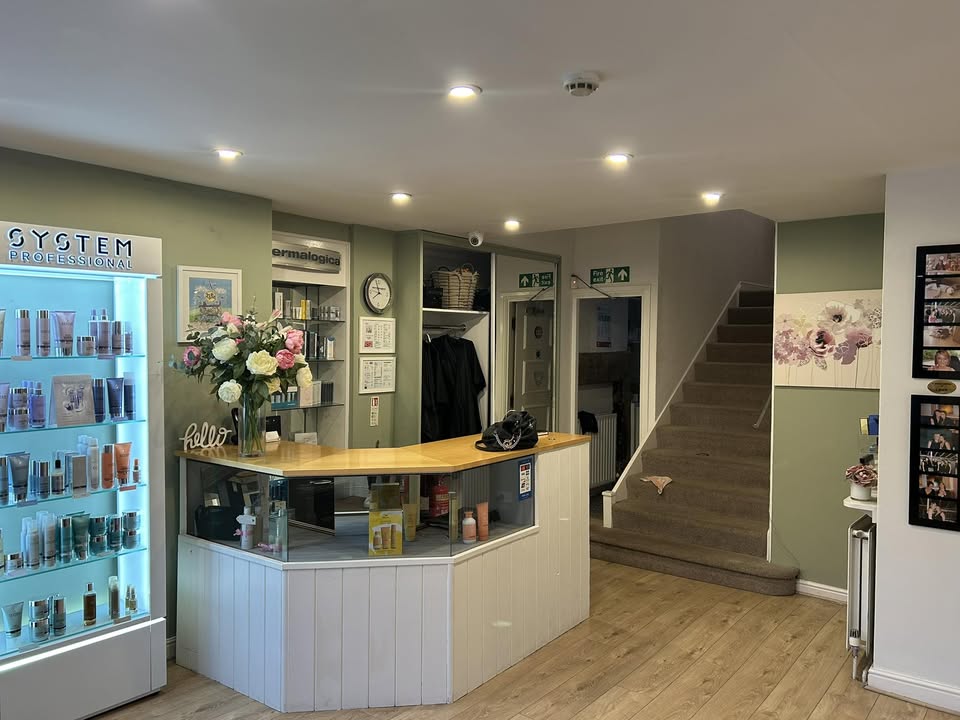 The reception counter and product shelves inside Snooti A Gouti on Main Street